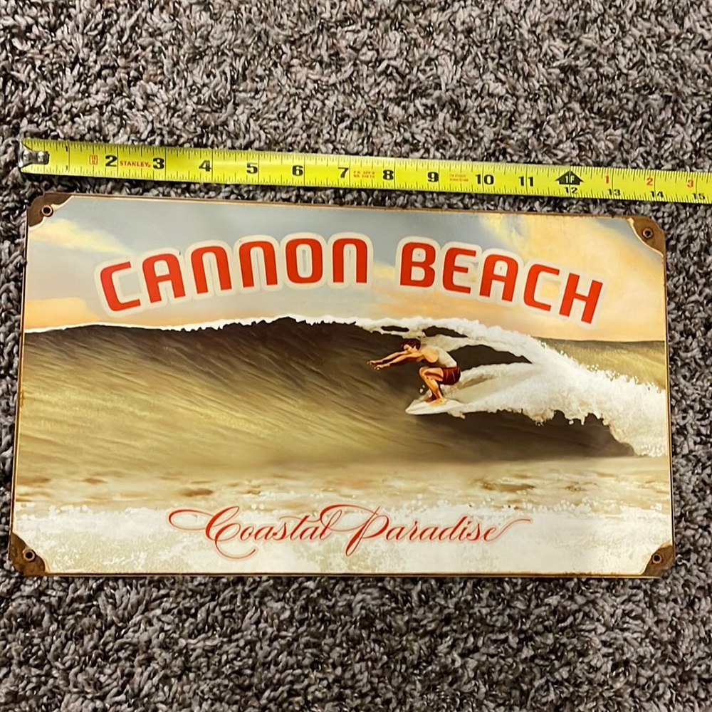 Cannon Beach vintage metal sign